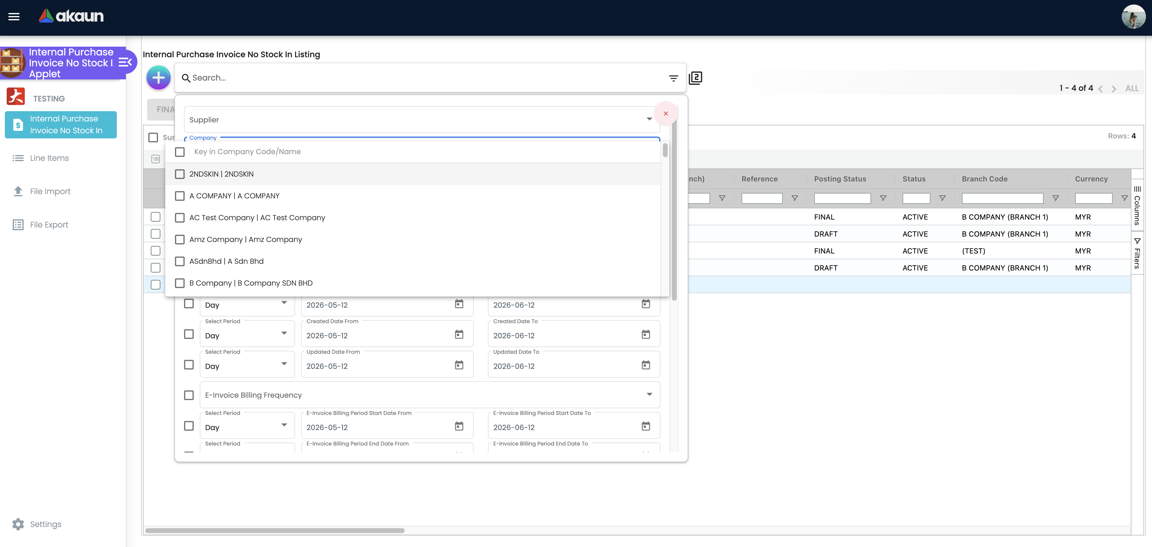 Listing Search and Filter Panel