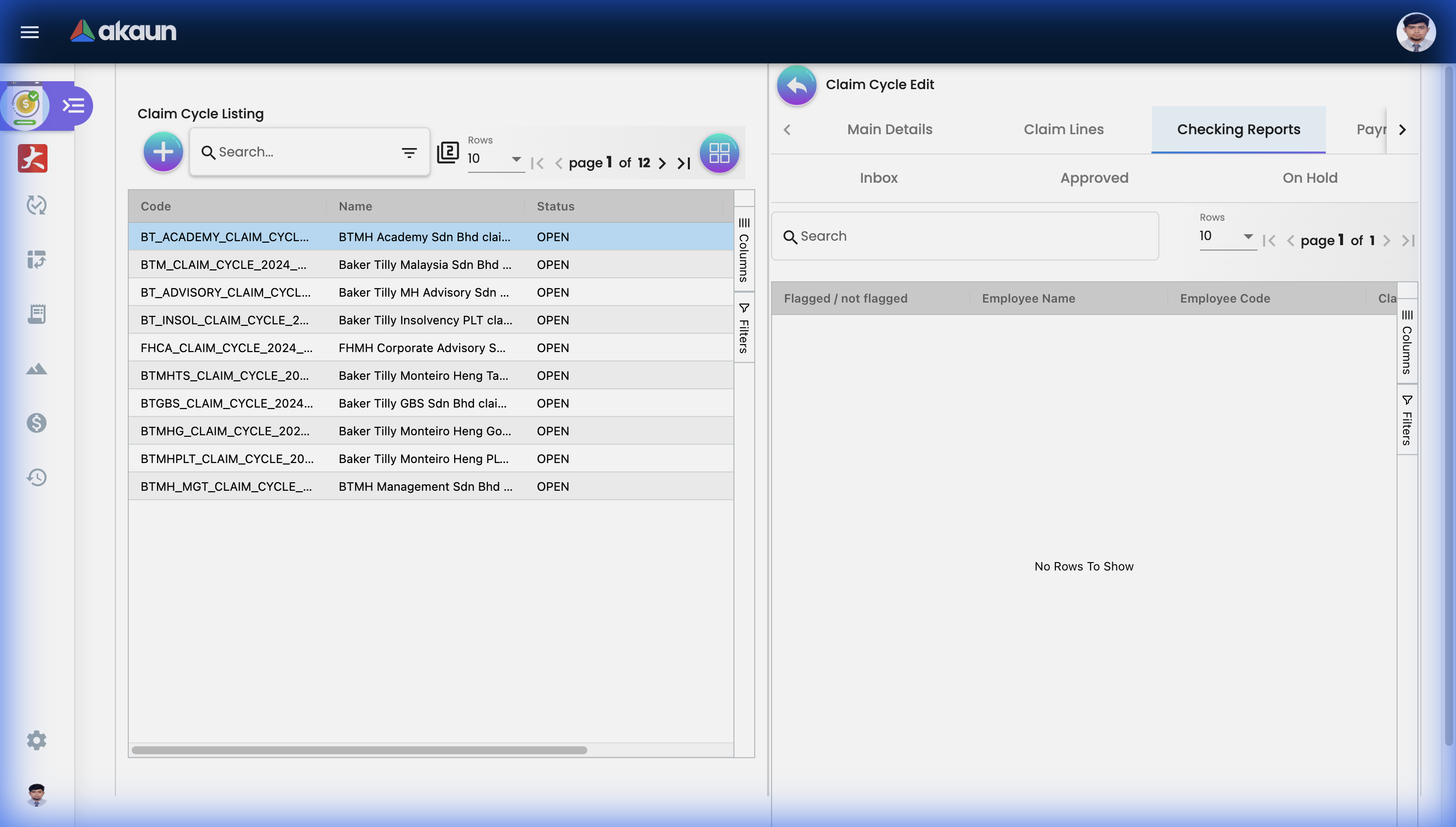 Checking Reports Tab