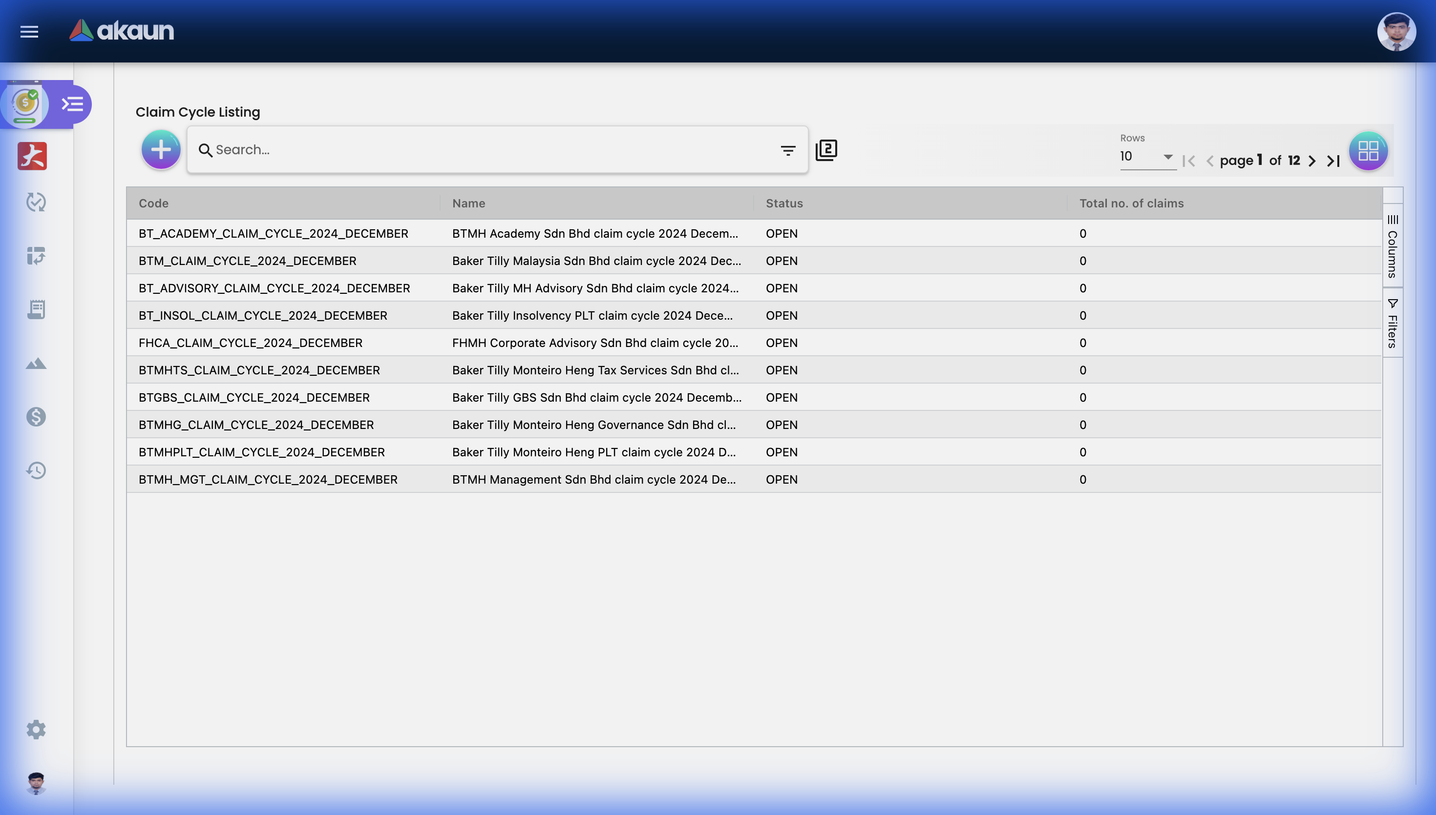 Claim Cycles Listing