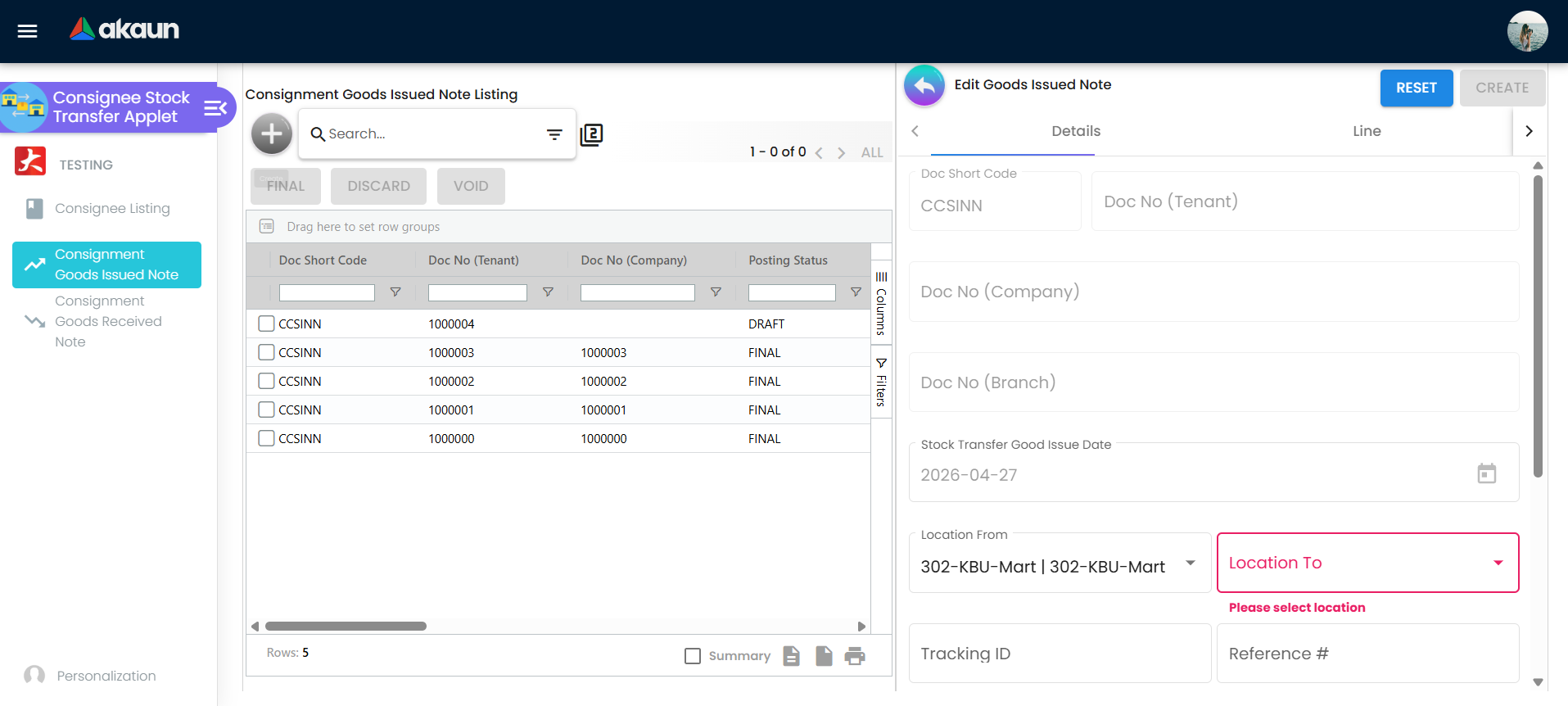Create document details tab