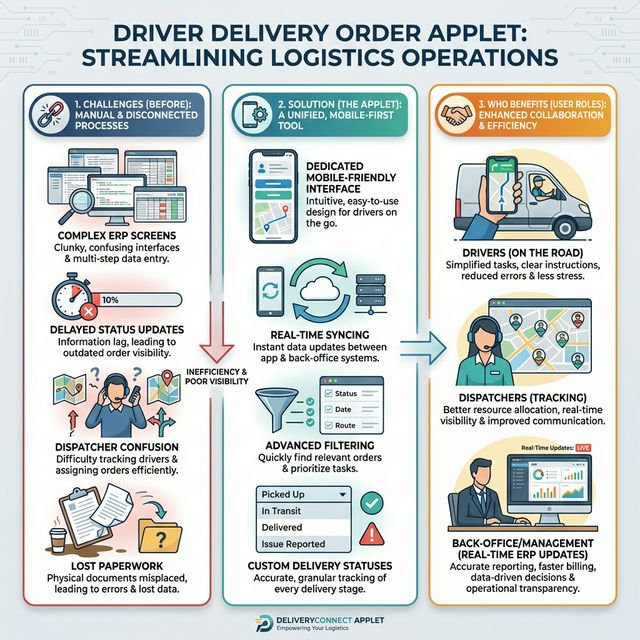 Streamlined Deliveries: Your Guide to the Driver Delivery Order Applet - comparing complex ERP challenges with the focused applet solution