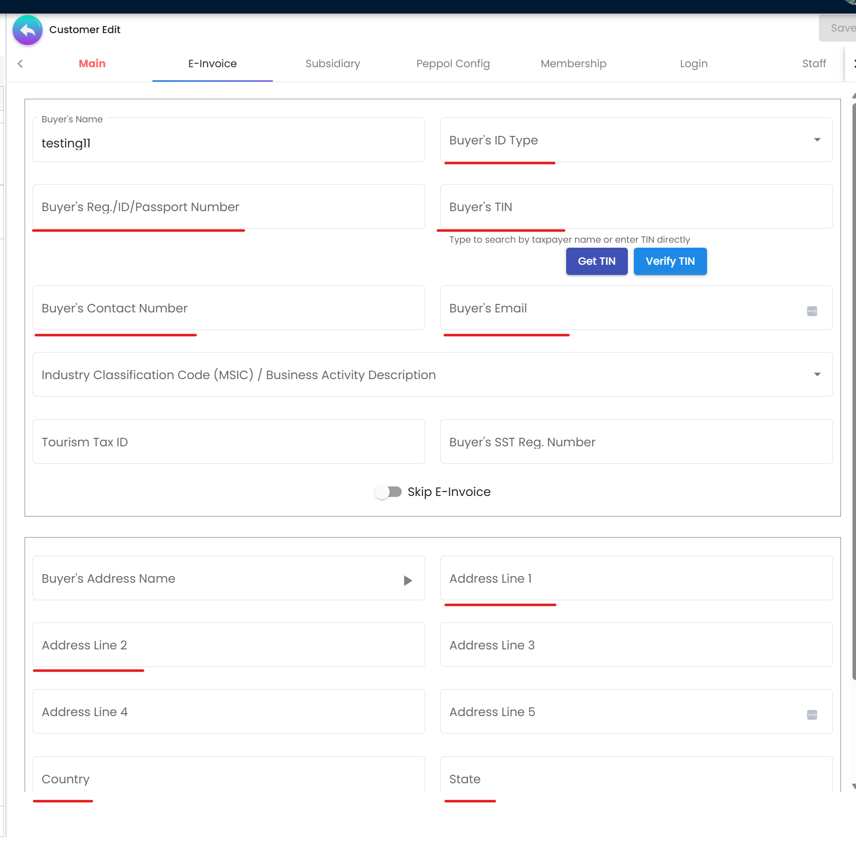 Customer Master Data