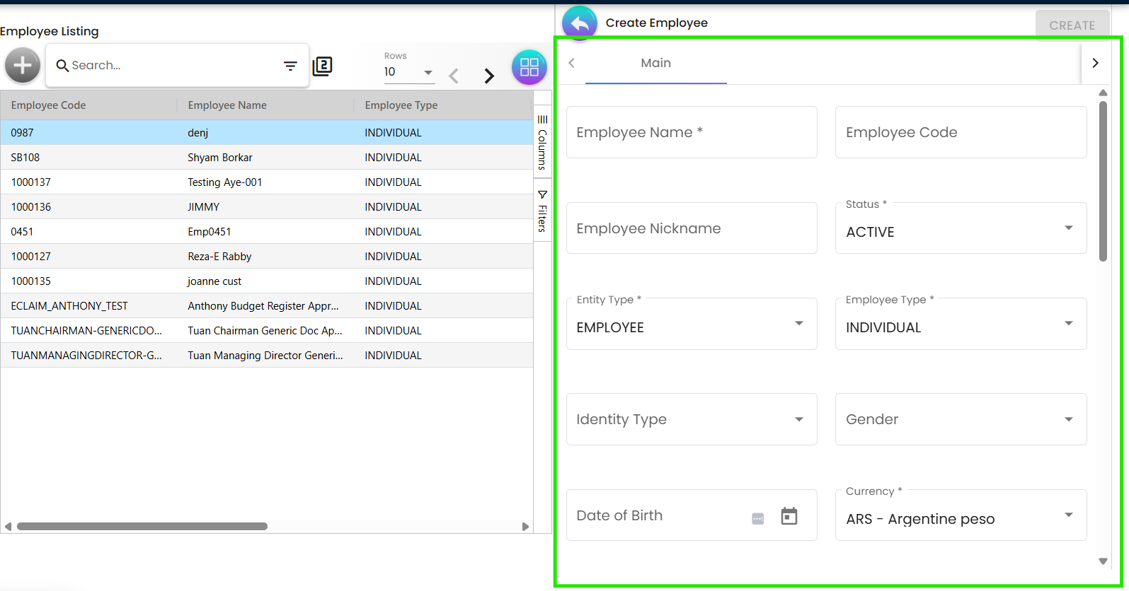 add employee details
