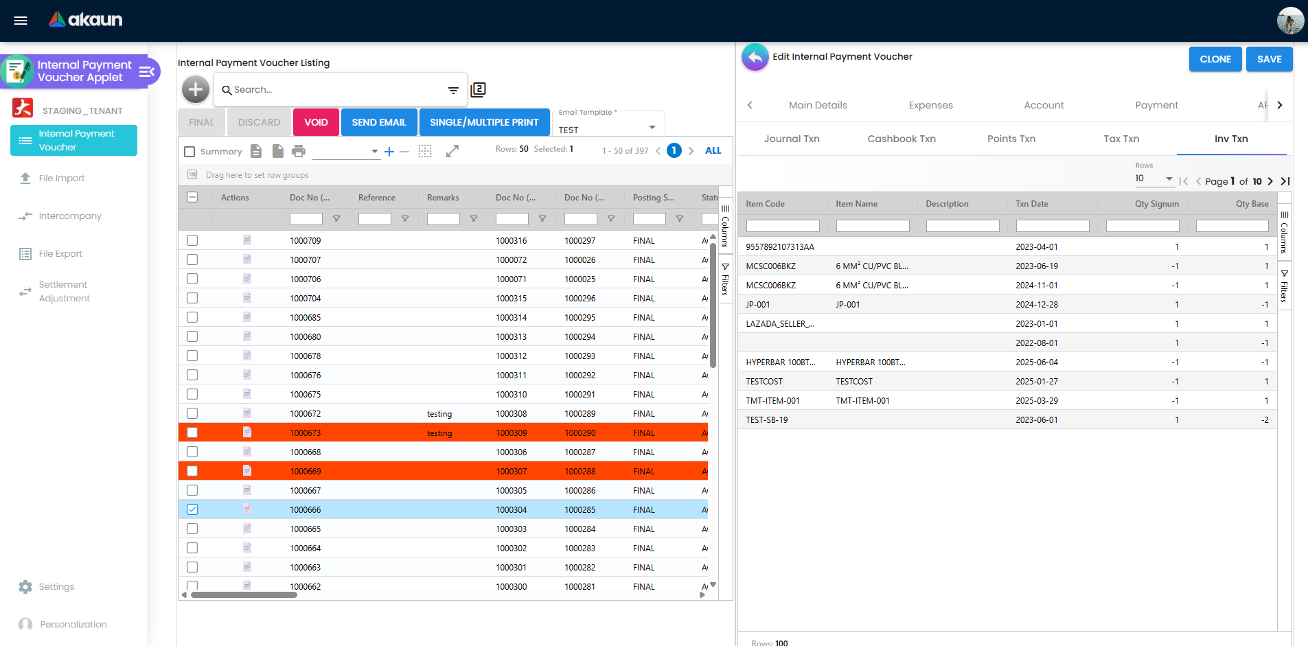Payment Voucher before void