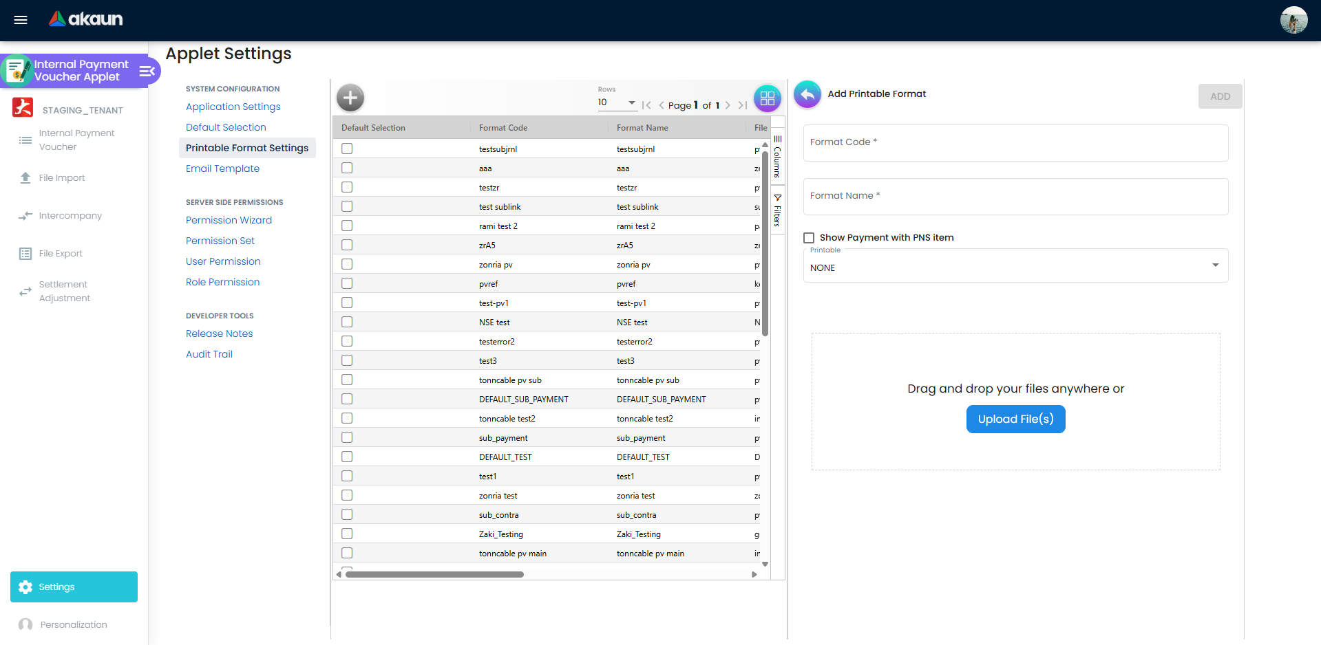 Add Printable Format