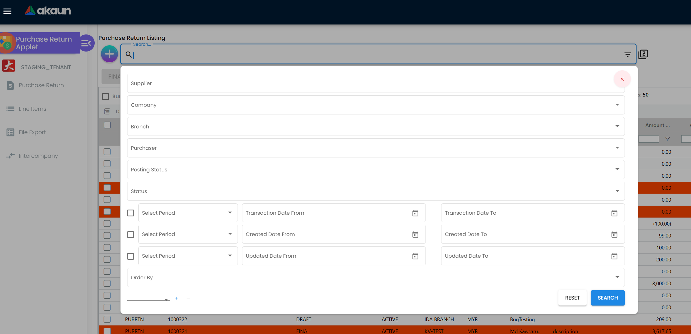 Advanced Filtering Options