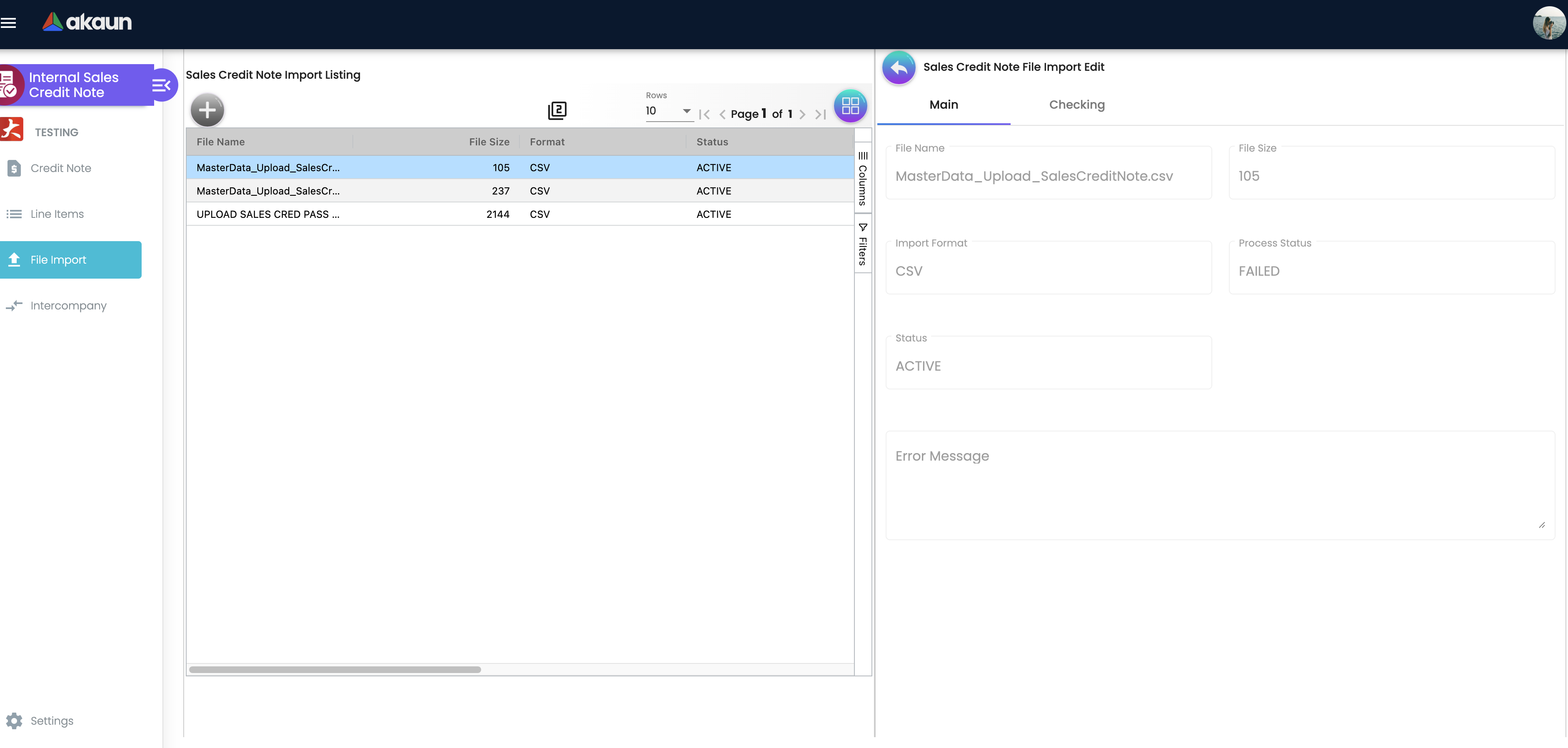 File Import Details