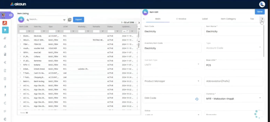 Doc Item Account Setup