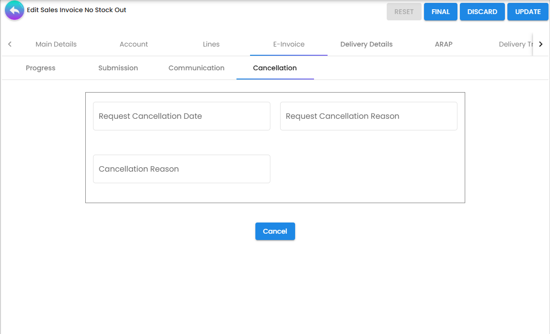 E-Invoice Cancellation - managing withdrawn submissions
