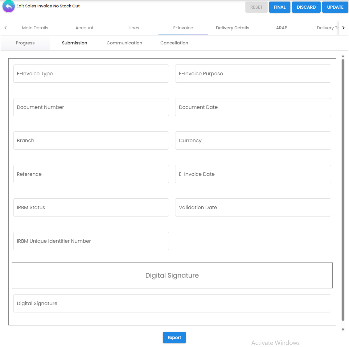 E-Invoice Submission - LHDN retrieval data and digital signature