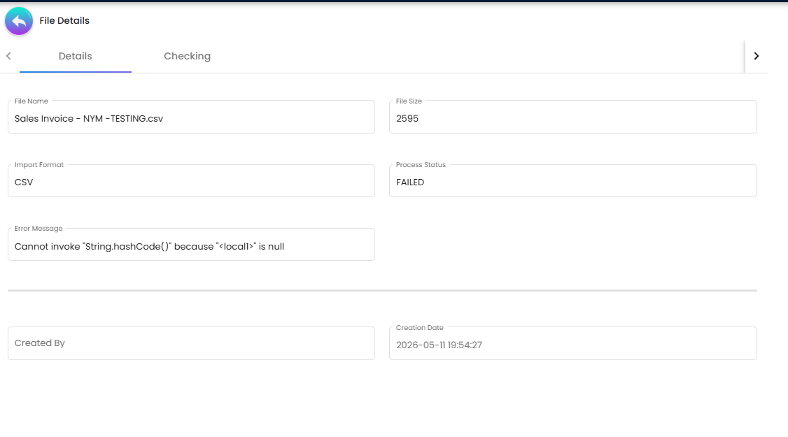 Import Detail View - validation metadata and processing status