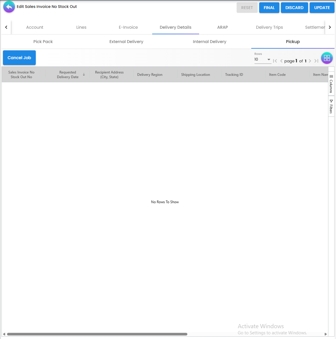 Pickup Listing - managing customer collection points