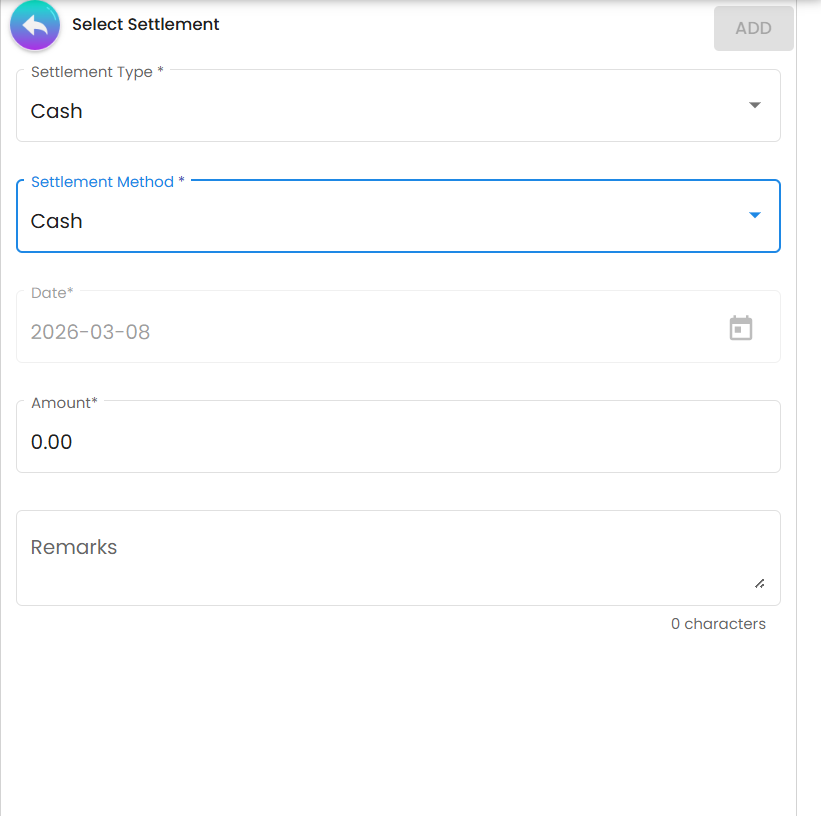 现金 settlement 类型