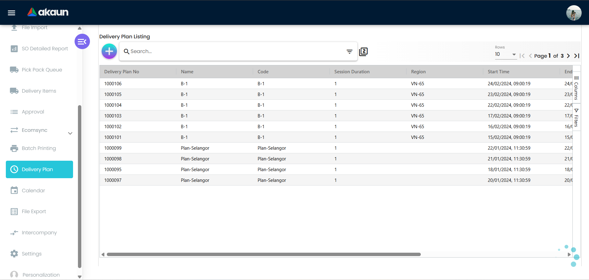 Delivery Items 列表（待发货）