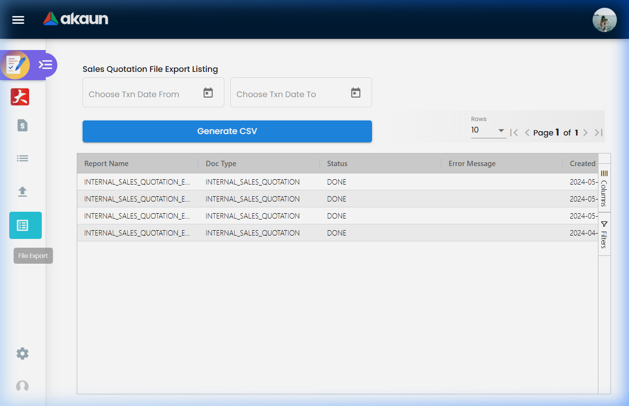 Team reports dashboard showing all team quotations