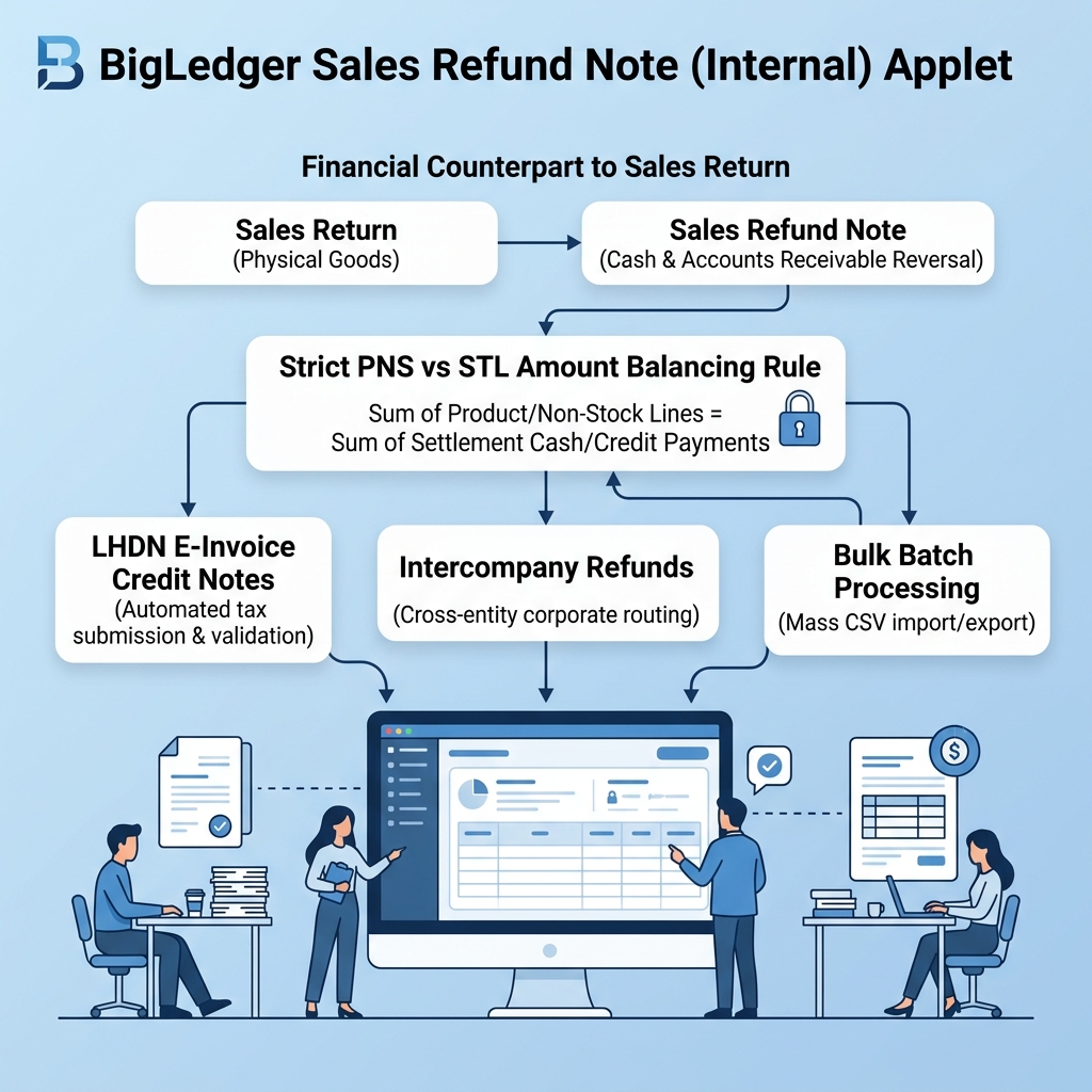 BigLedger Sales Refund Note Applet Operational Overview