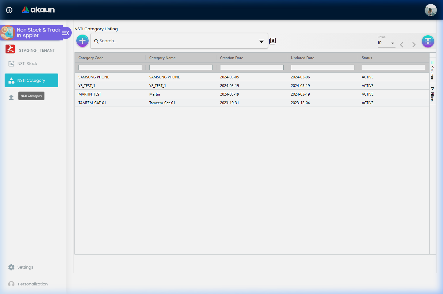 NSTI Category Listing