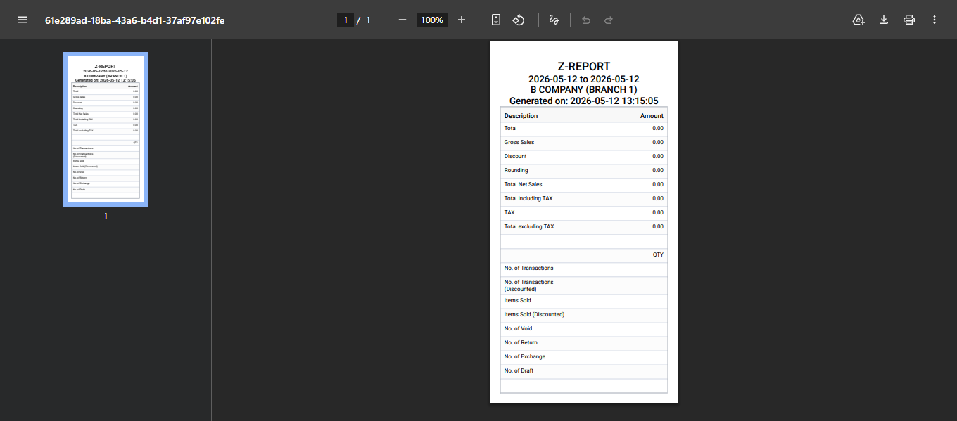 Print Z-Report
