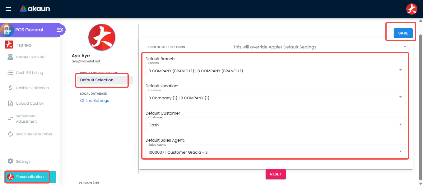 Setting Defaults