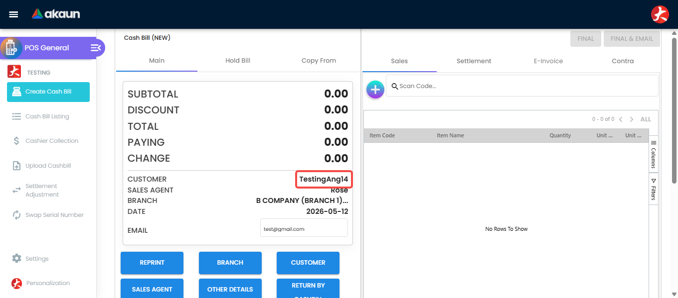 Select Customer