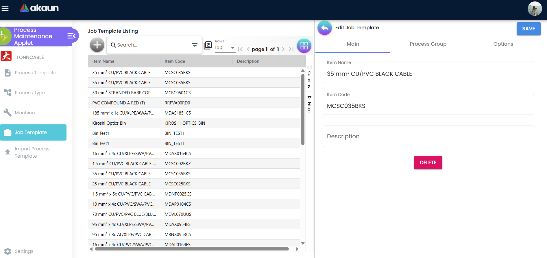 Job Template Options and Process Groups