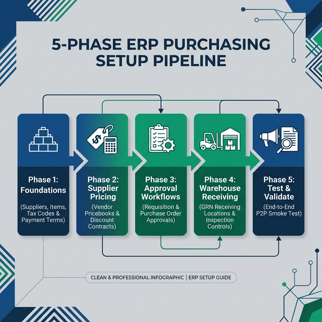 5-Phase ERP Purchasing Setup Pipeline