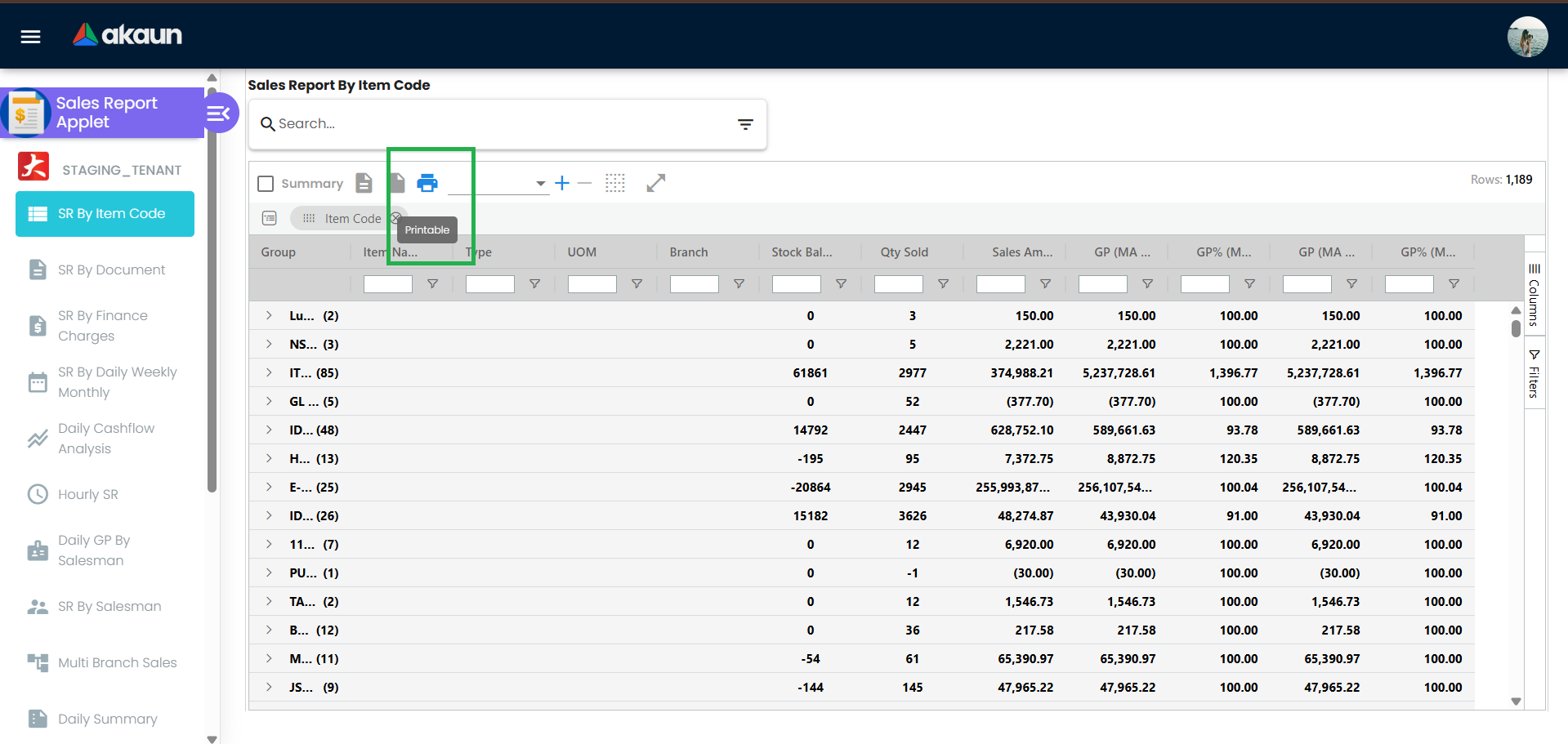 Export reports in pdf