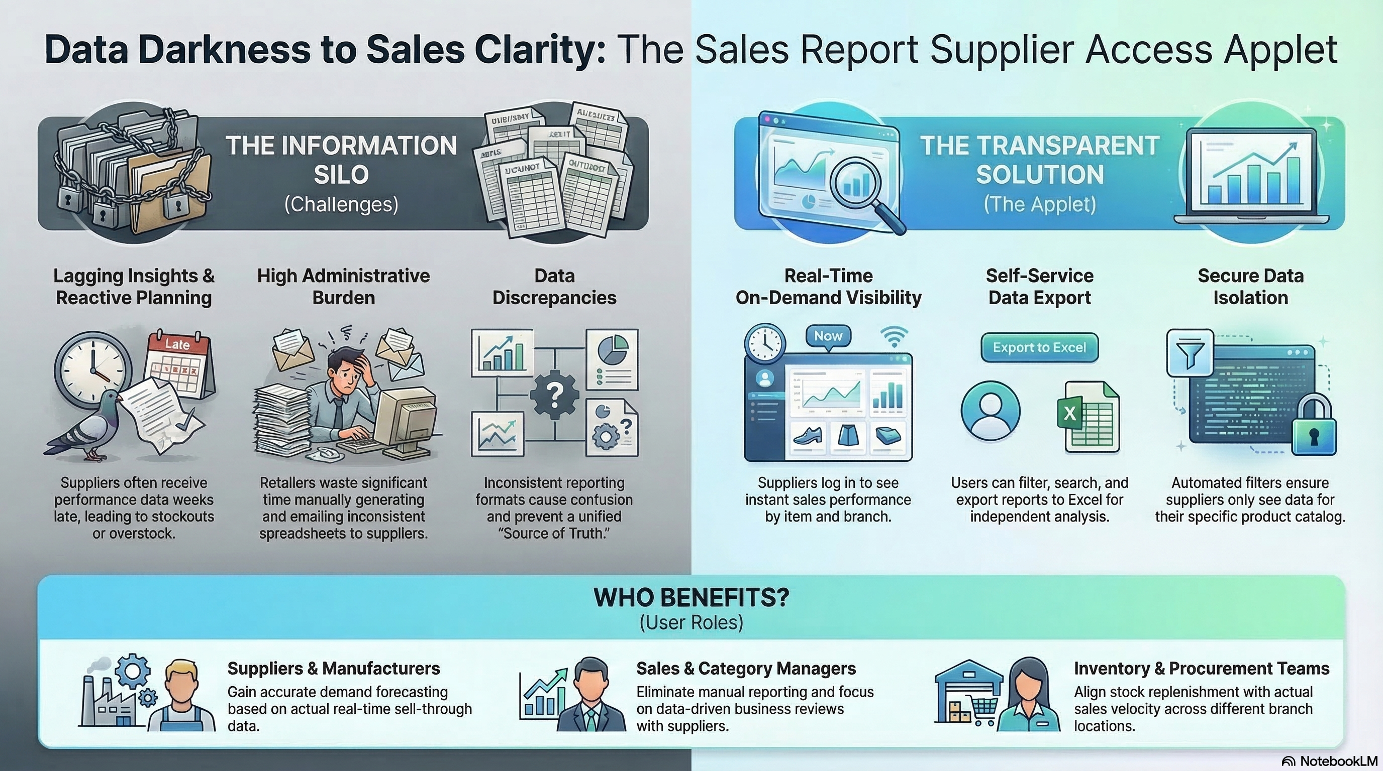 From Data Darkness to Sales Clarity: Your Guide to Supplier Access - comparing manual reporting with real-time digital access