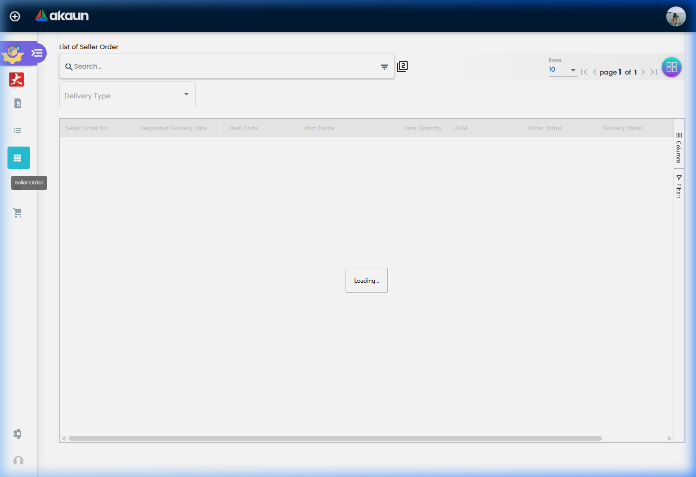 Seller Order Listing