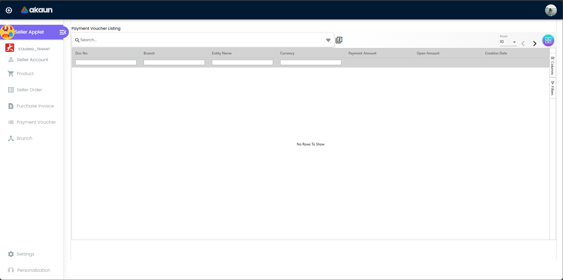 Payment Voucher Listing