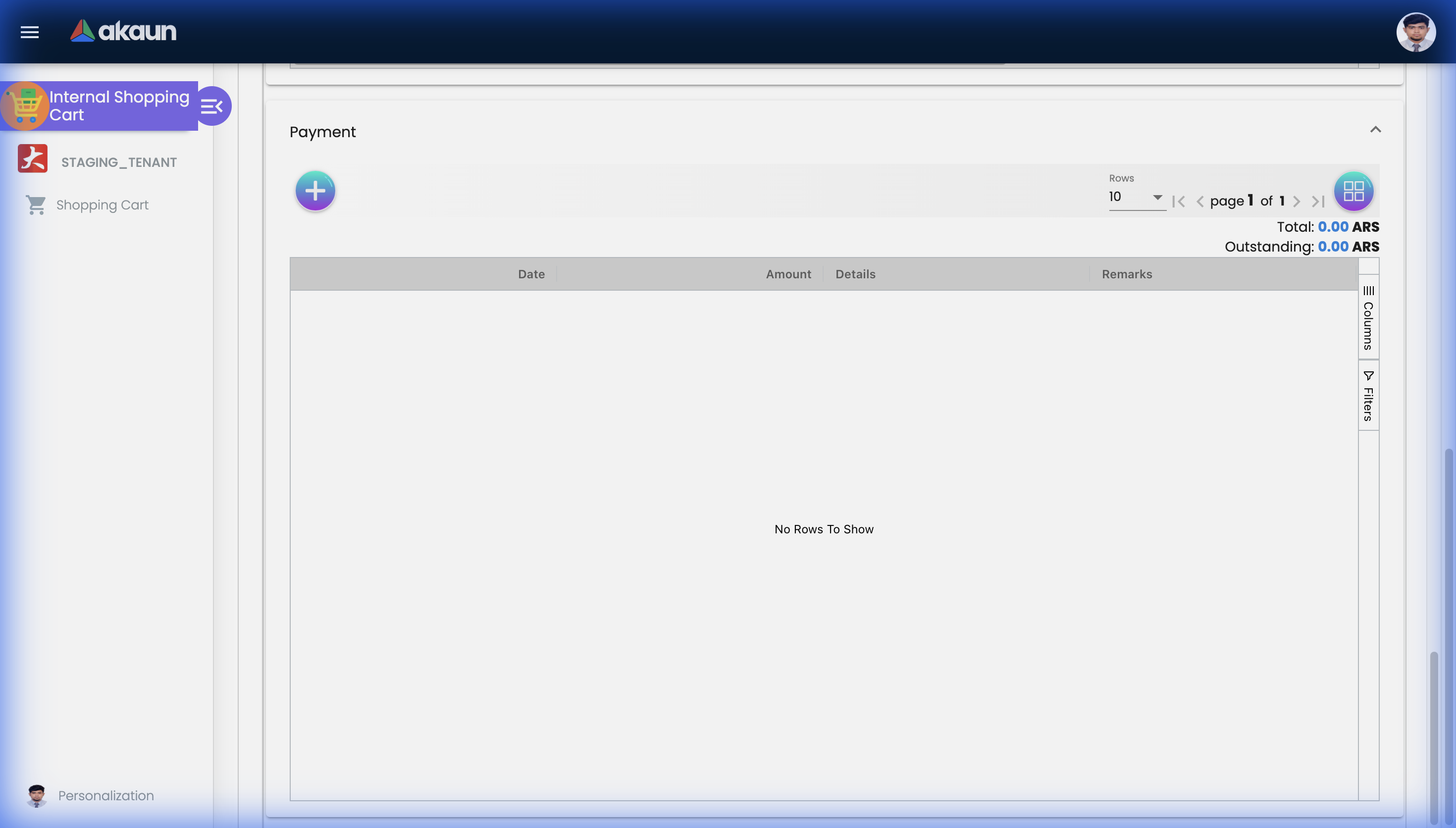 Shopping Cart Payment