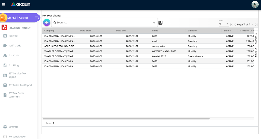 SST Applet Main Listing
