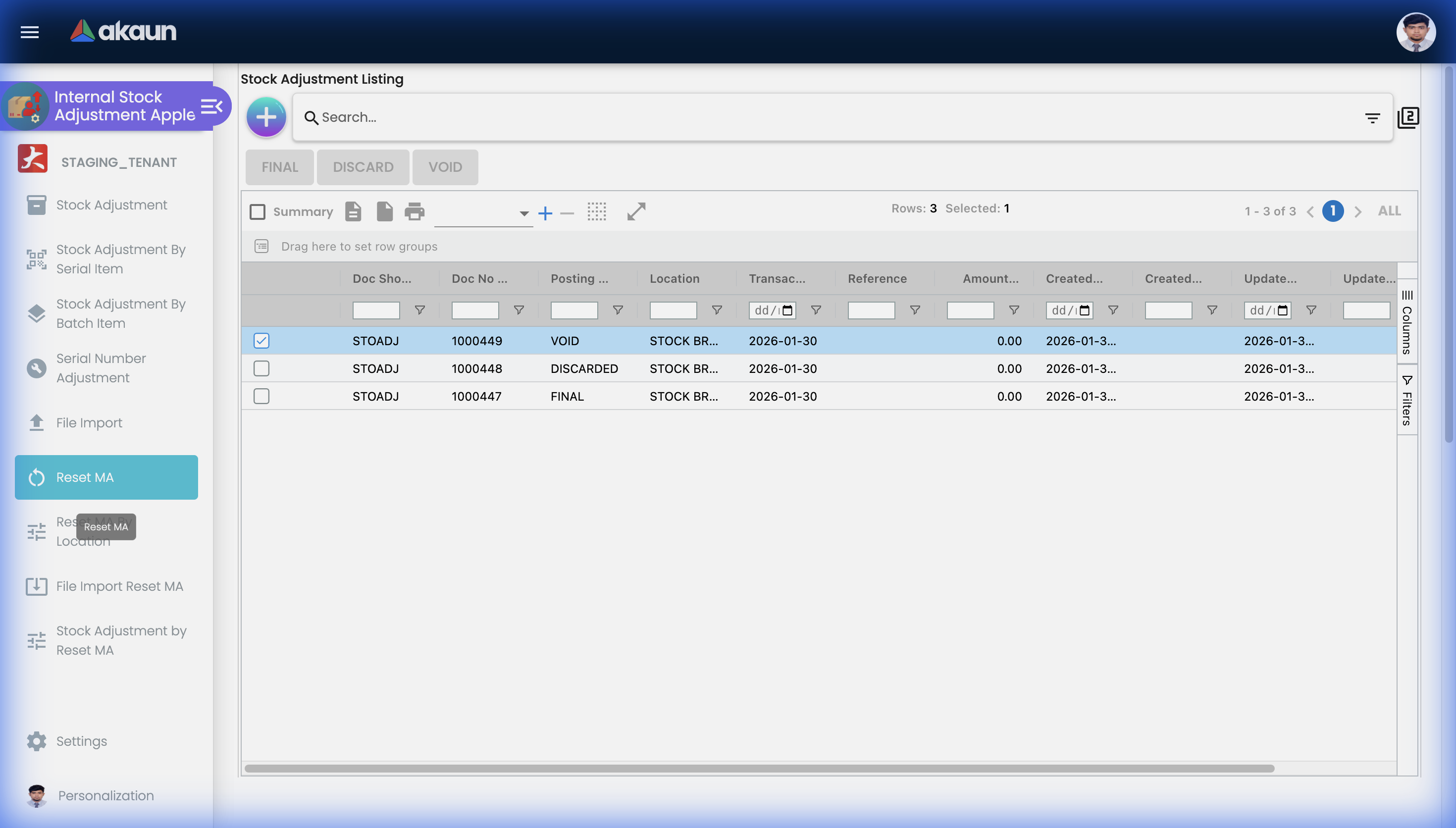 Reset Moving Average