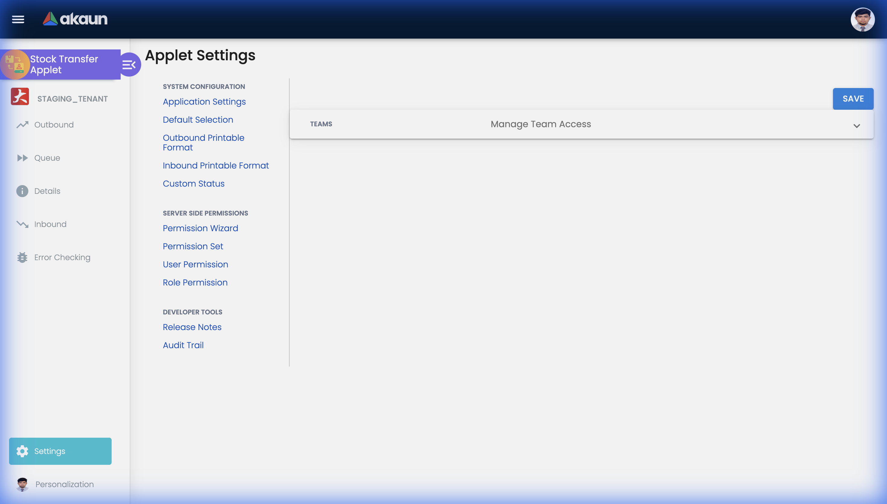 Applet Settings