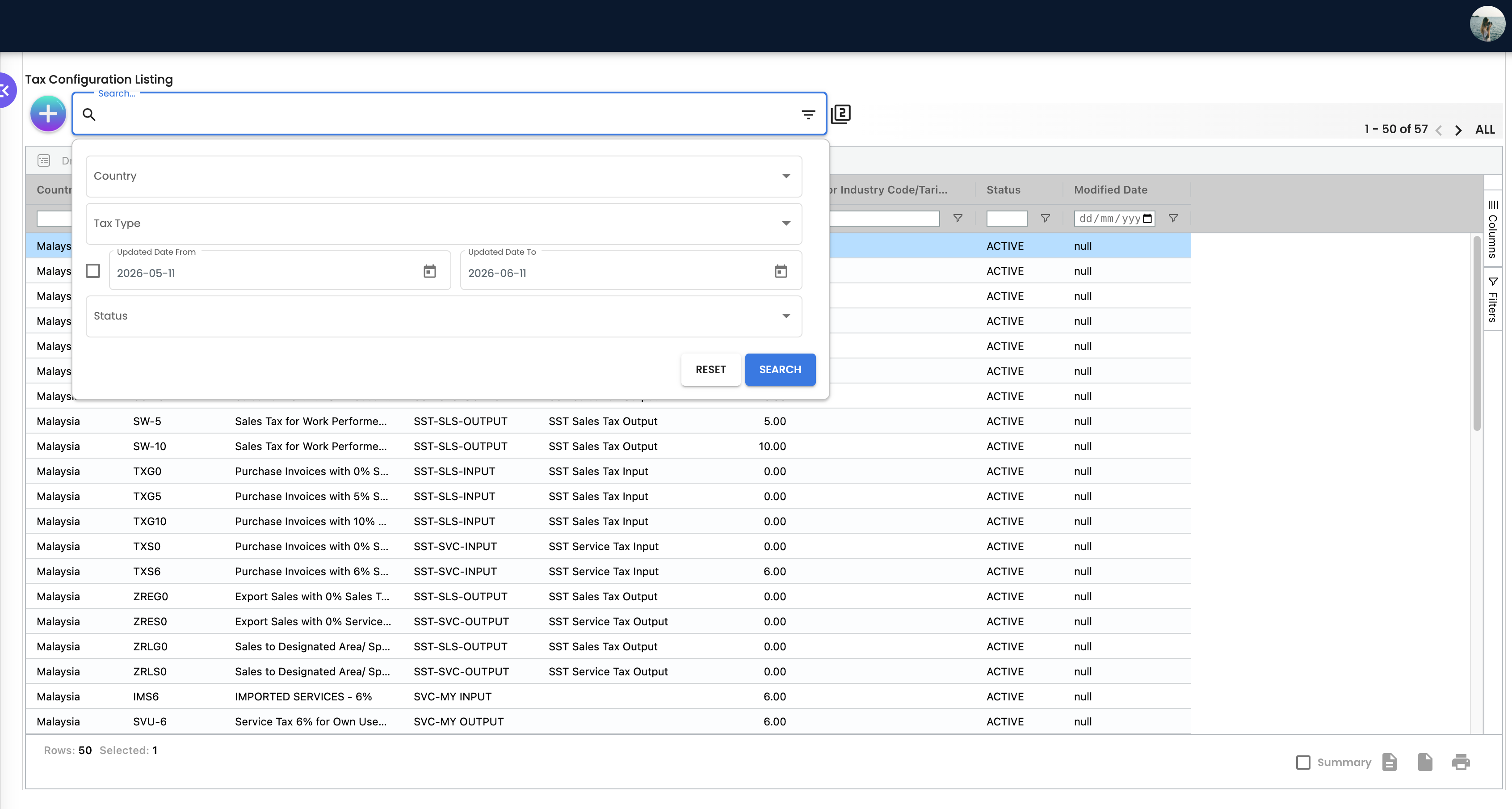 Listing Search and Filter Panel
