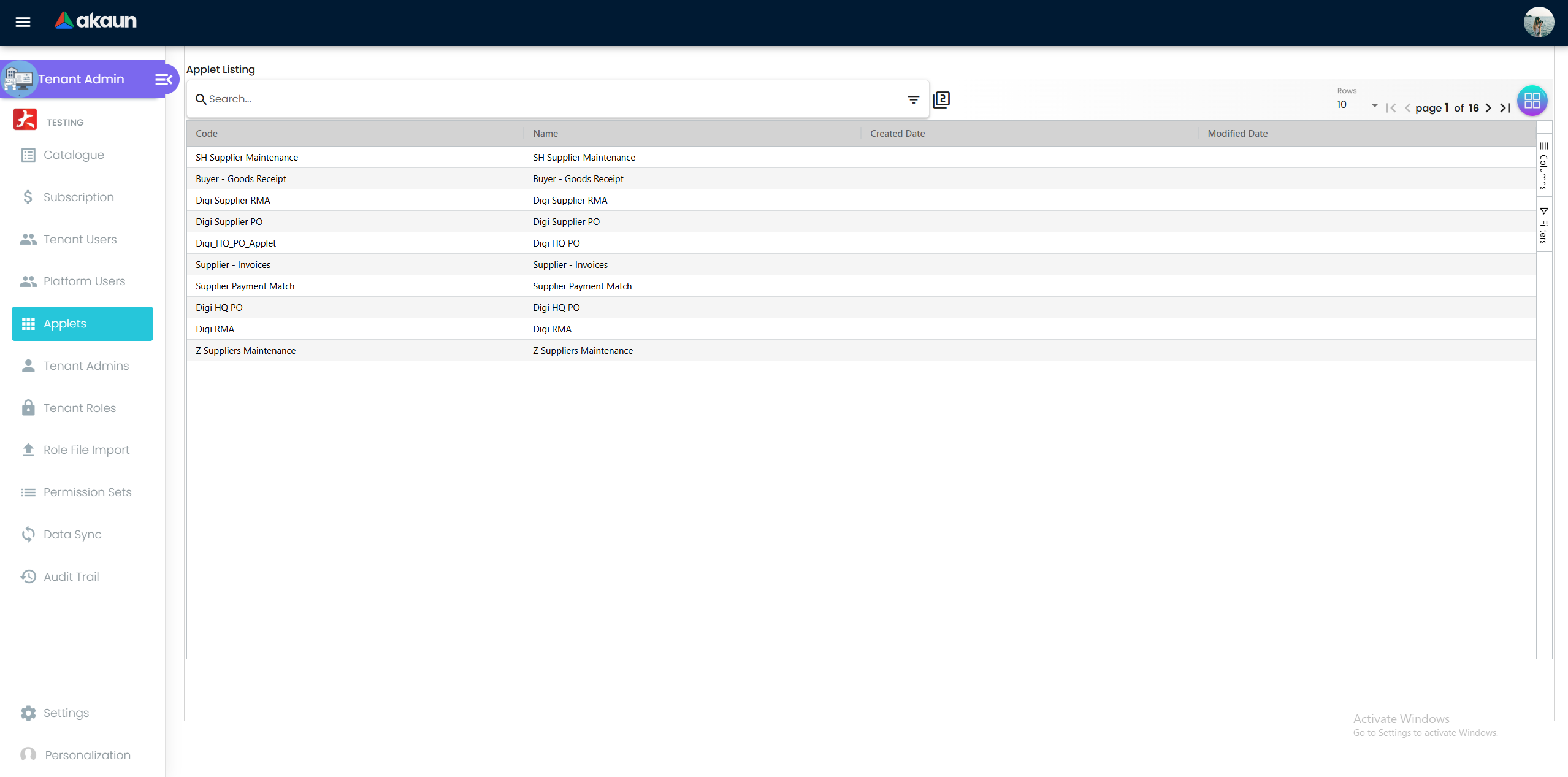 Applet Configuration