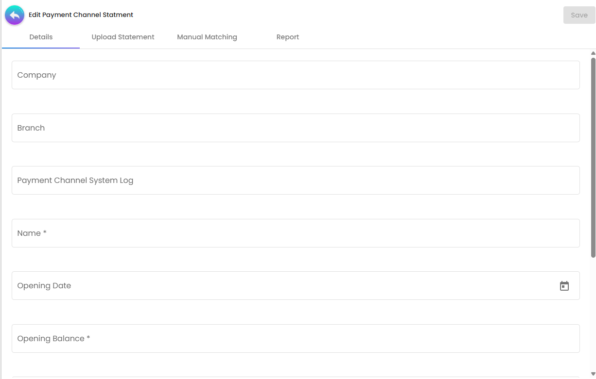 Reconciliation Details Tab - defining the audit scope and control totals