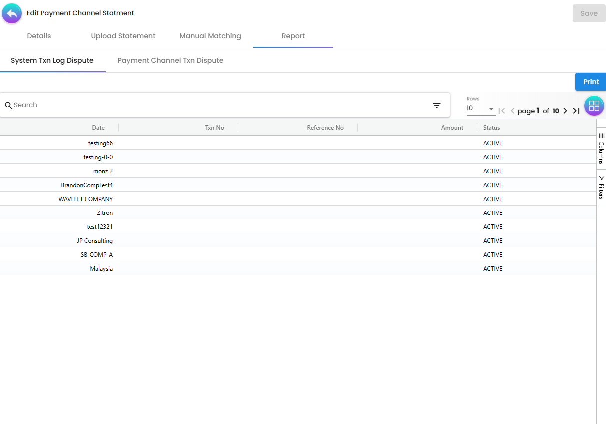 System Txn Log Dispute - internal sales missing from gateway settlement