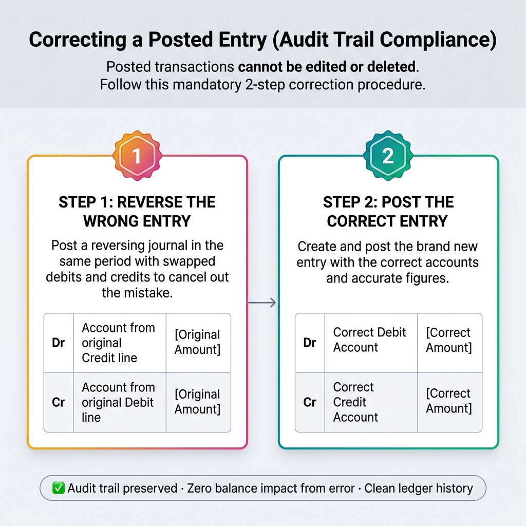 Correcting a Posted Entry Procedure